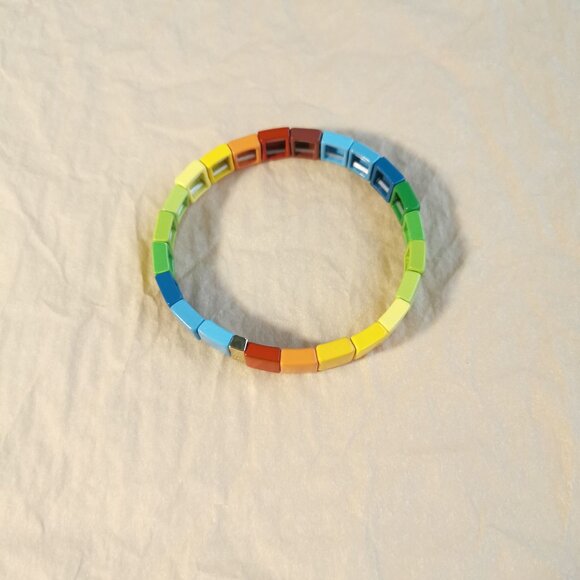 BRAND NEW Roxanne Assoulin Somewhere Over The Brite Side Bracelet Gold Colorful - Picture 3 of 3